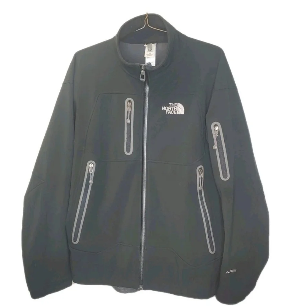 The North Face Apex Bionic Jacket Large Black Scuba Zip Fleece Lined Ski Winter